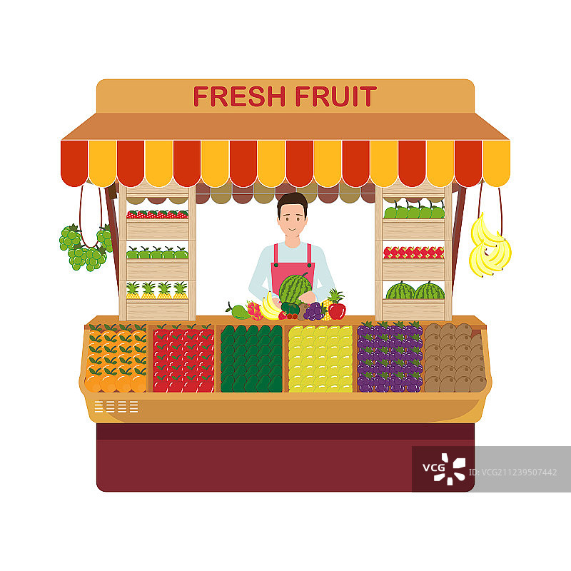 水果和蔬菜零售店主图片素材