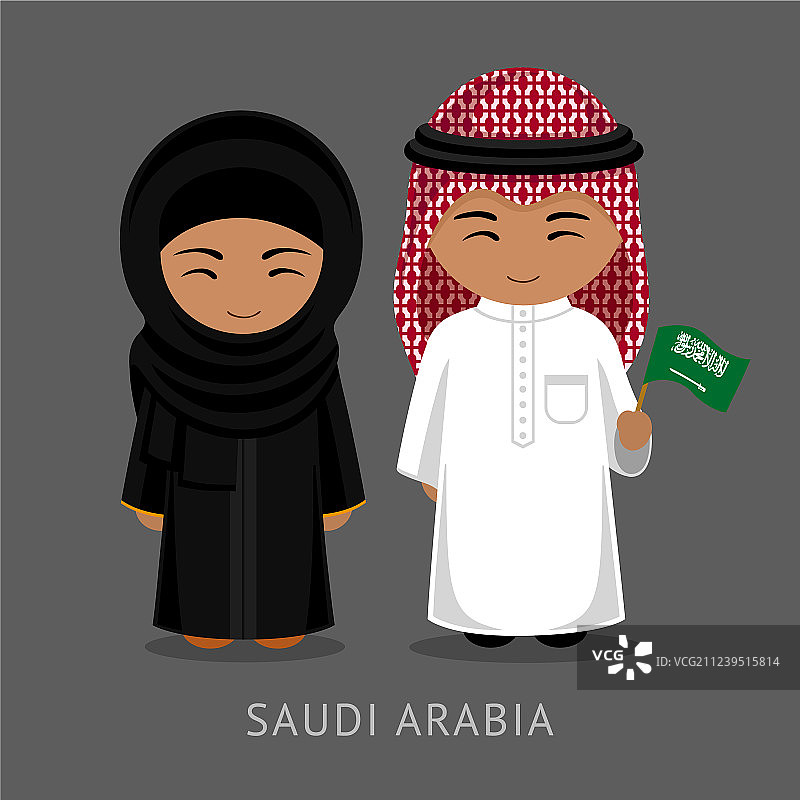 沙特阿拉伯民族服饰人物图片素材