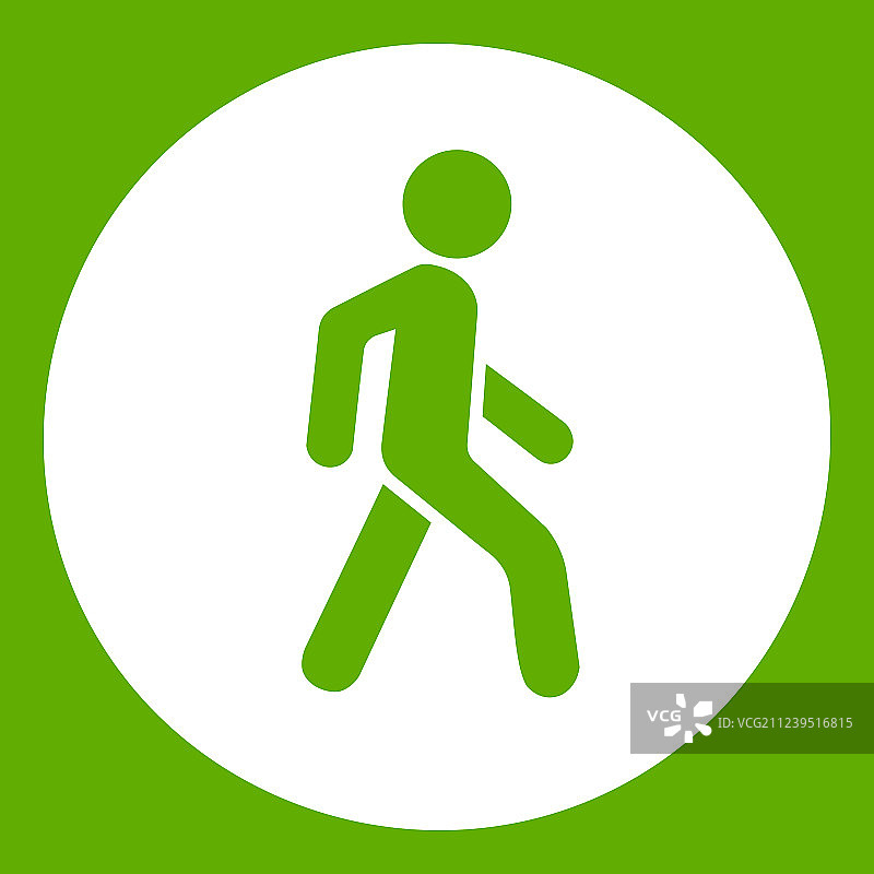 仅限行人标志绿色图标图片素材