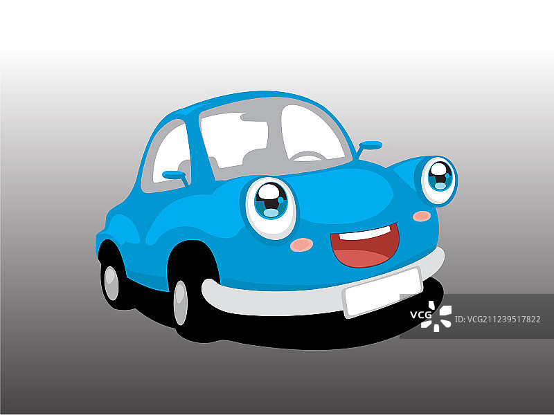 有趣的蓝色汽车图片素材
