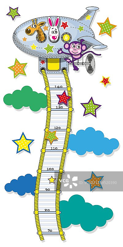 儿童身高成长线条图图片素材