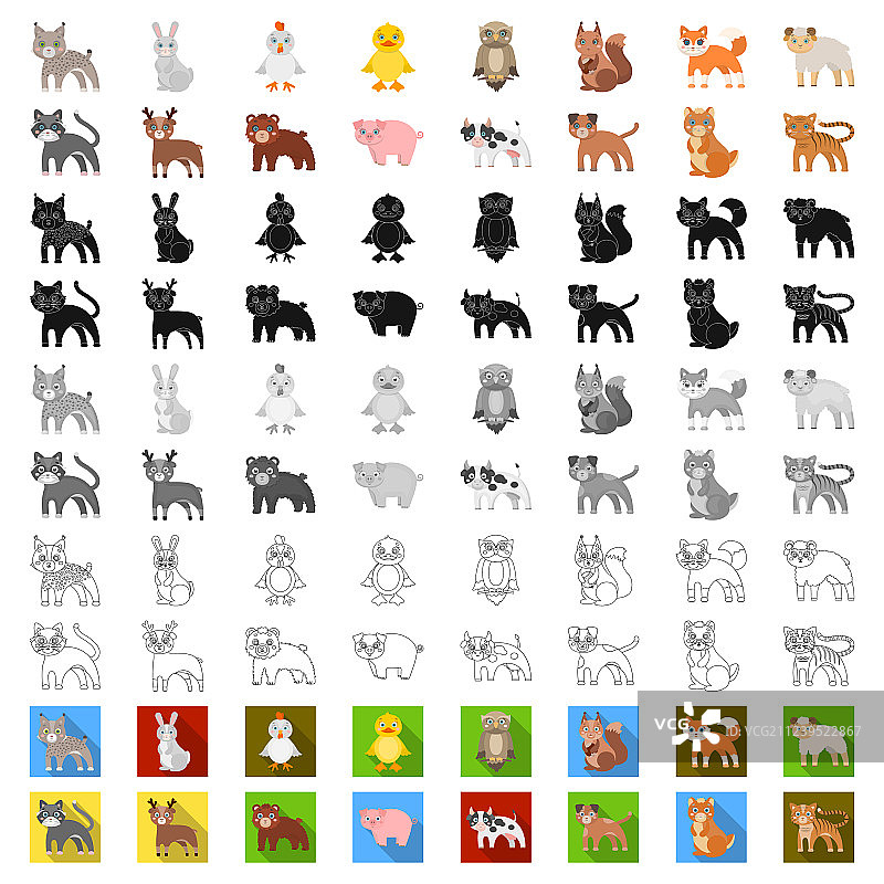 卡通动物玩具图标合集图片素材