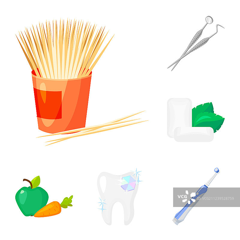 牙科护理卡通图标图片素材