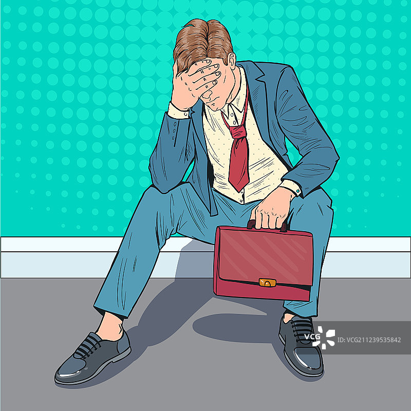 波普艺术风格焦虑的商人图片素材