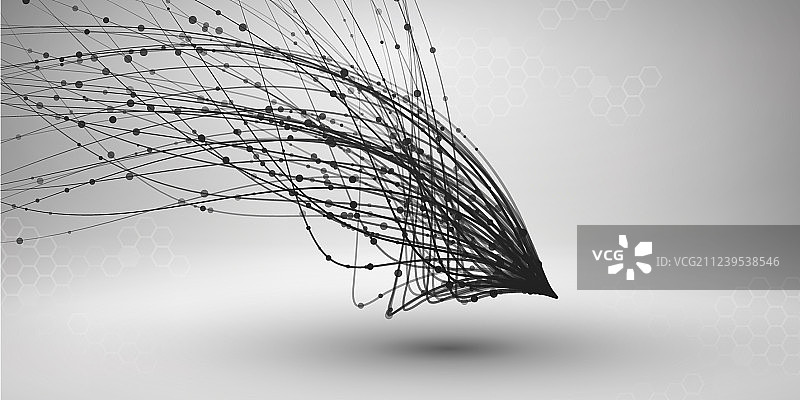 波浪漩涡连接线条圆点图片素材