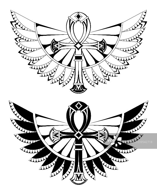 两个带翅膀的安卡图片素材