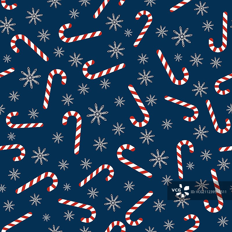 圣诞节图案：拐杖糖和雪花图片素材