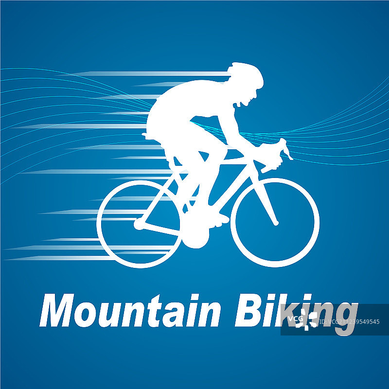 山地自行车蓝色背景图片图片素材