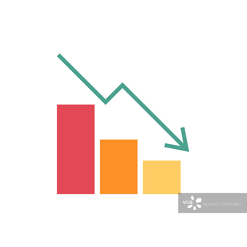下跌图表扁平风格图标图片素材