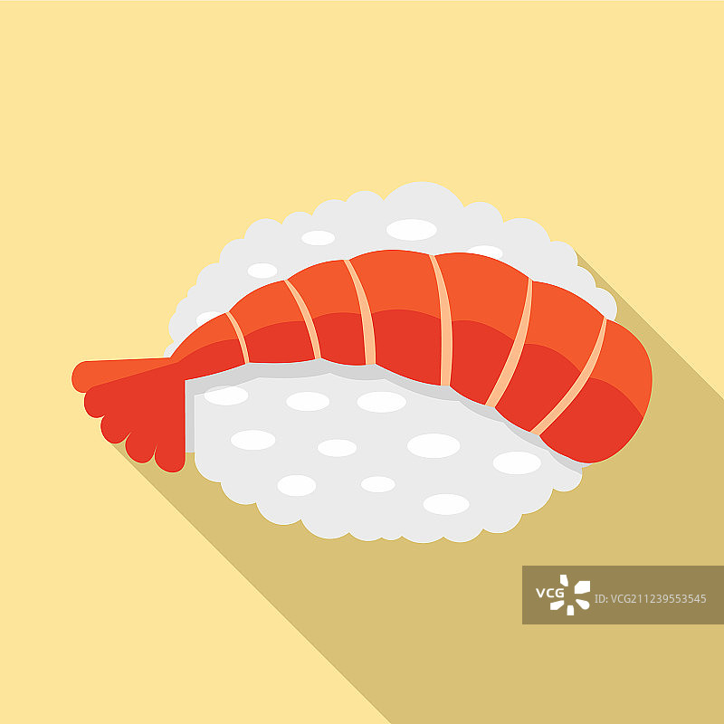 鲜虾寿司扁平风格图标图片素材