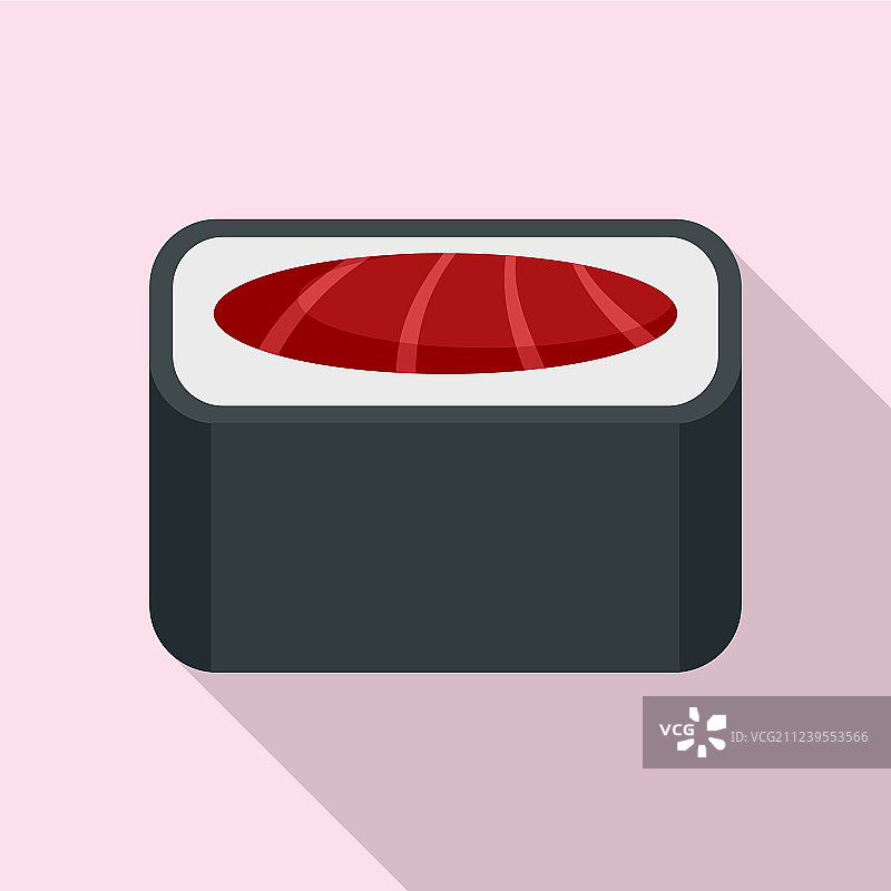 扁平风格的金枪鱼寿司卷图标图片素材