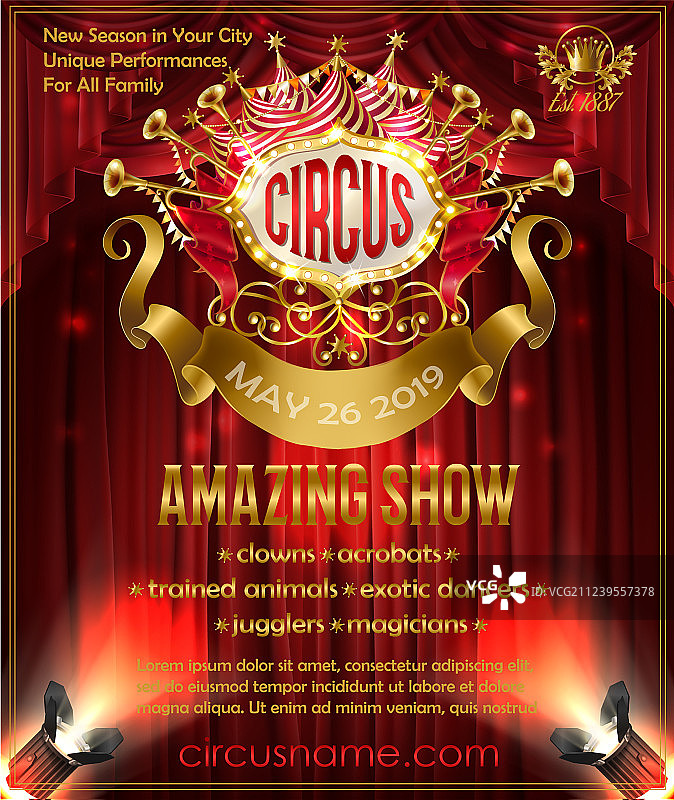 马戏团精彩表演广告海报图片素材