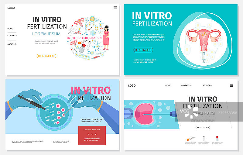 扁平风体外受精网站合集图片素材
