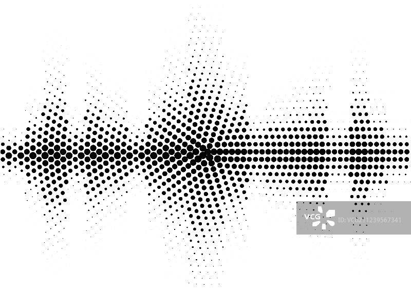 黑白聲波圖案（網點）图片素材