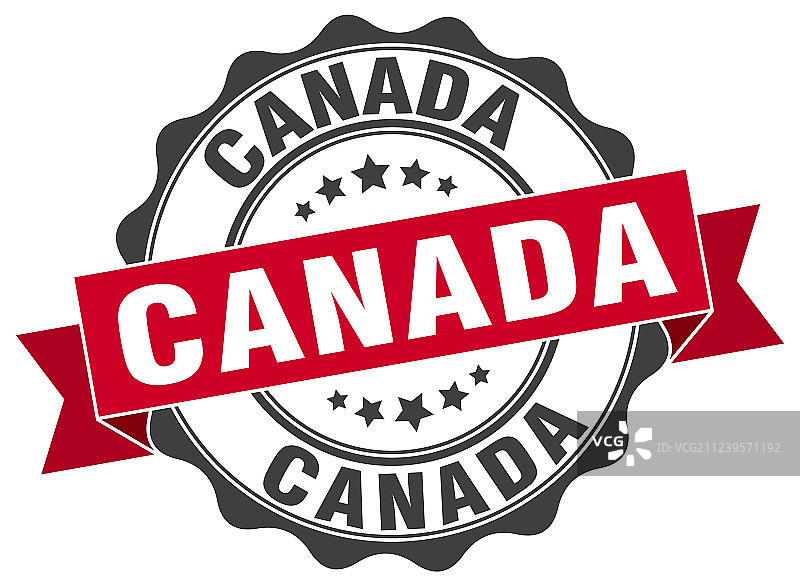 加拿大圆形缎带封条图片素材