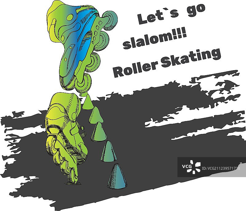 带文字的溜冰鞋独立标志图片素材