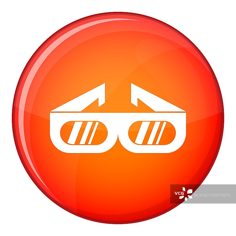 3D电影眼镜图标扁平风格图片素材