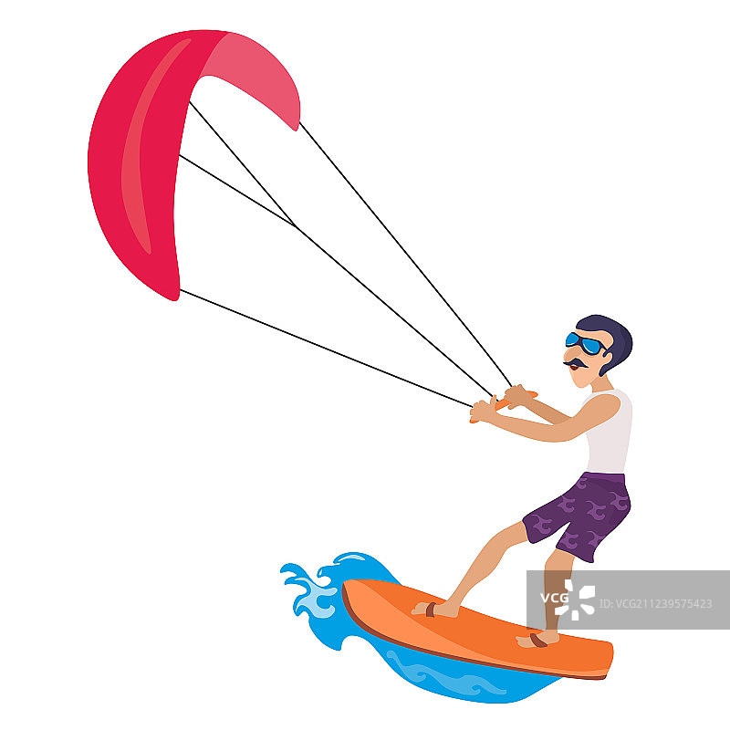 风筝冲浪水上极限运动设计图片素材