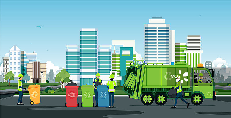 城市垃圾车图片素材