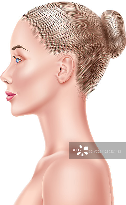 逼真的金发美女模特面部图片素材