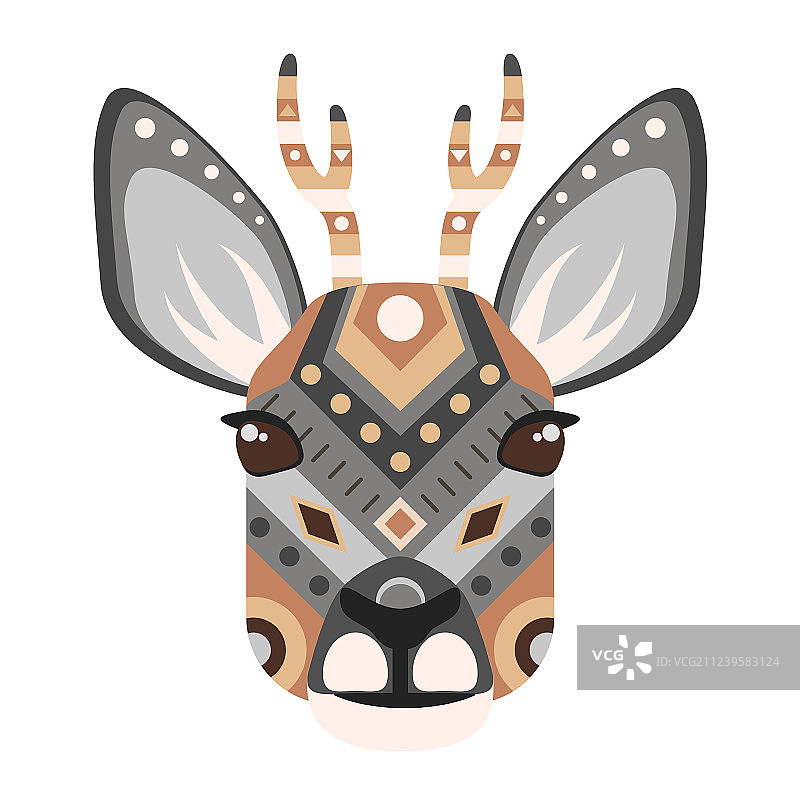 狍头标志鹿装饰徽章图片素材