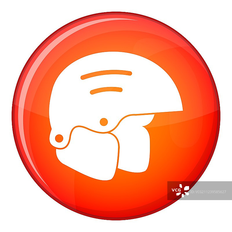 扁平风格的滑雪头盔图标图片素材