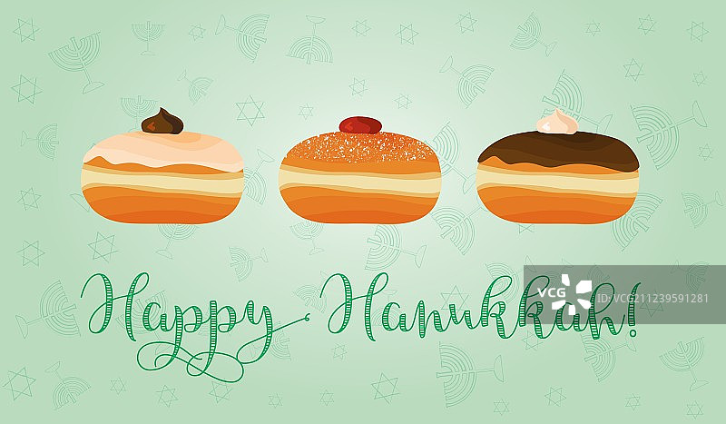 犹太光明节的甜甜圈图片素材