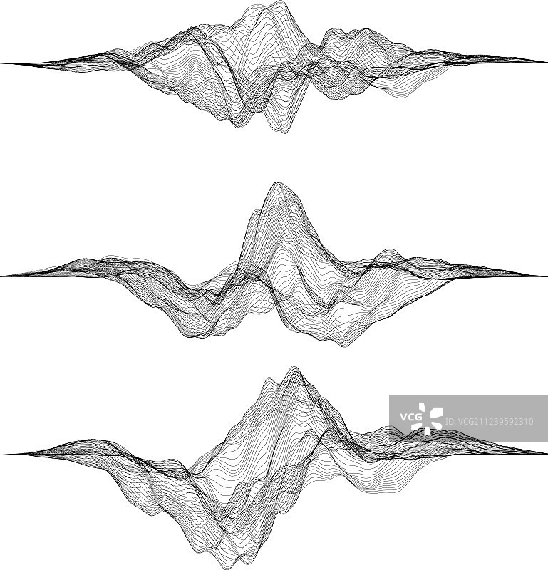 未来主义HUD UI网格音乐声波集合图片素材