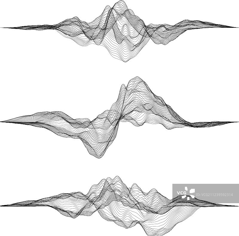 未来主义HUD UI网格音乐声波集合图片素材