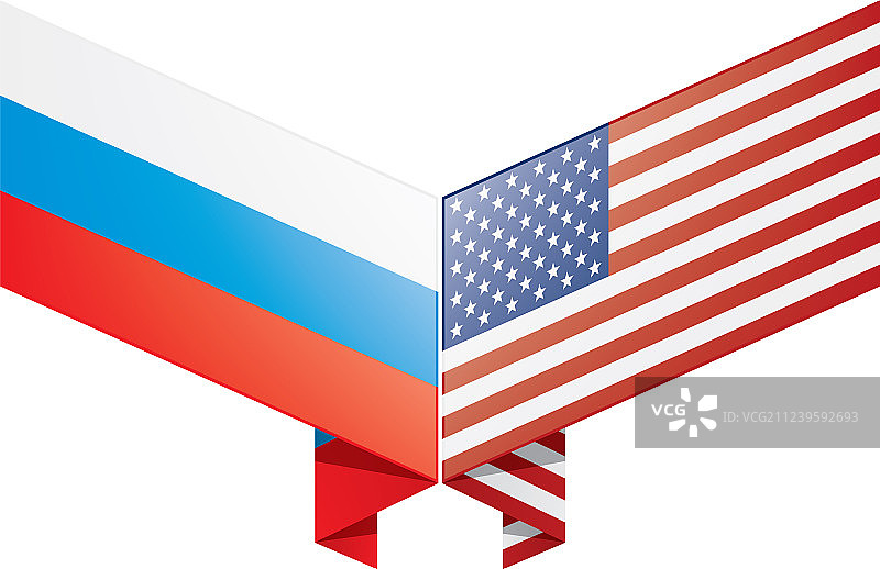 俄罗斯和美国国旗图片素材
