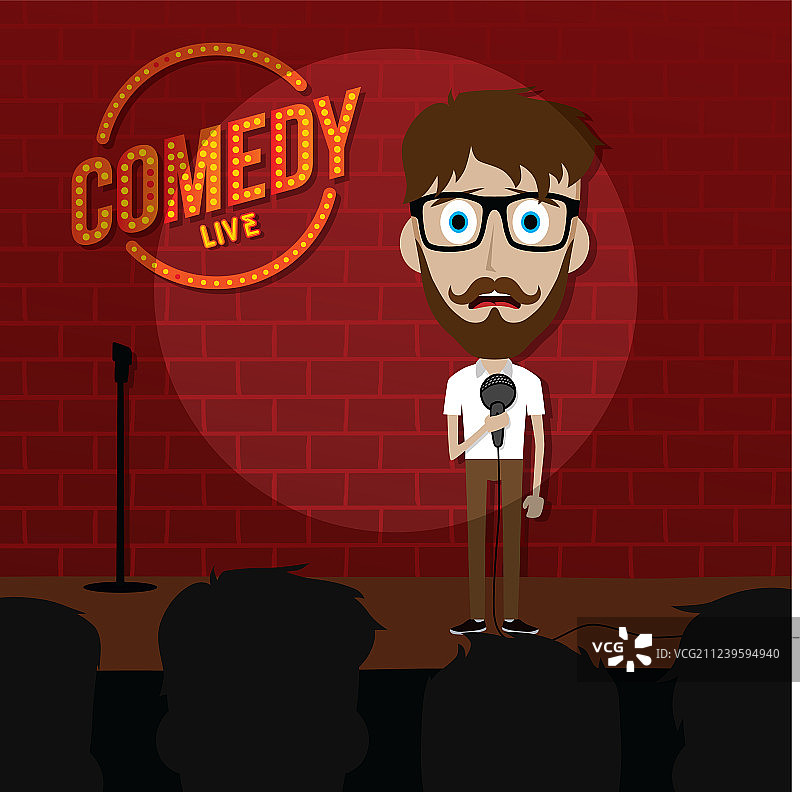 舞台上的单口喜剧演员图片素材