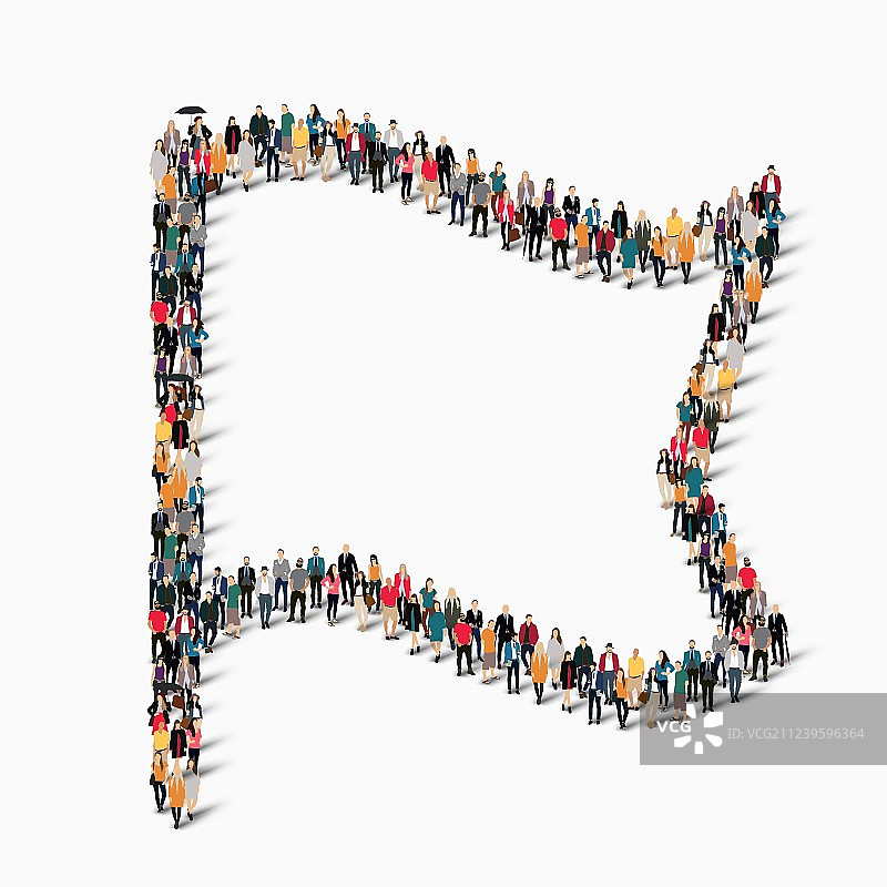 人群组成旗帜图片素材