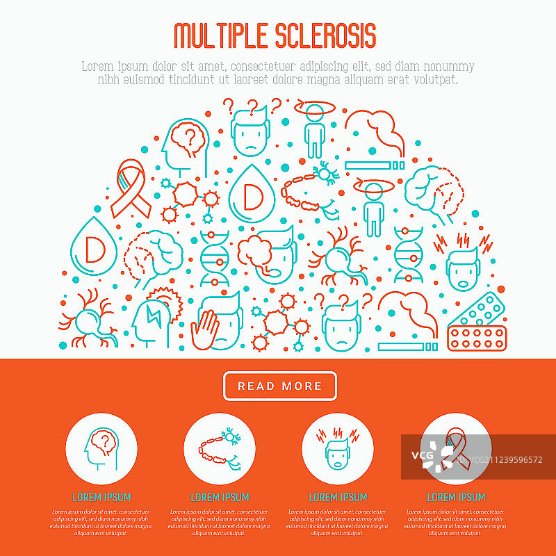 半圆多发性硬化症概念图片素材