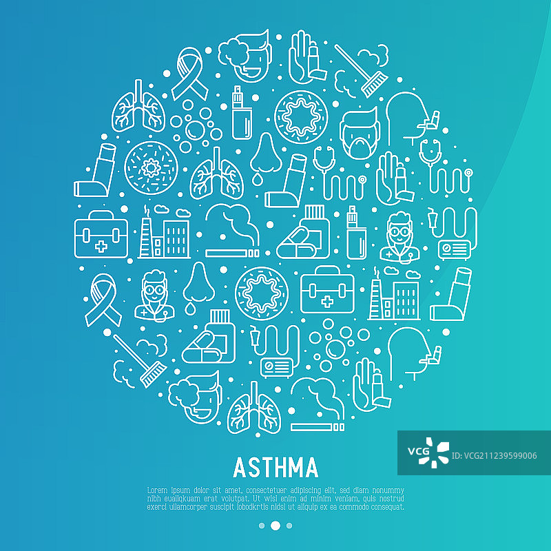 世界哮喘日圆形概念设计图片素材