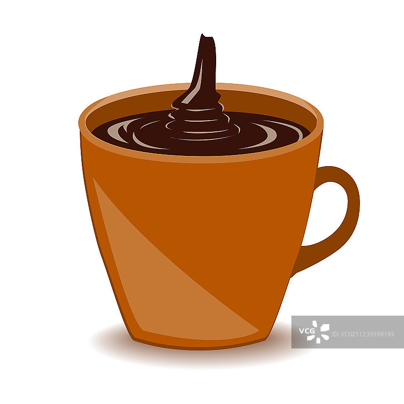 白色背景下的热巧克力饮品杯图片素材