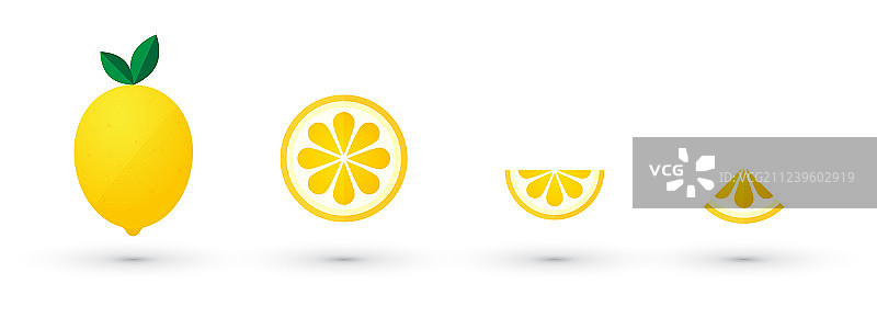 柠檬切片抽象图标合集图片素材