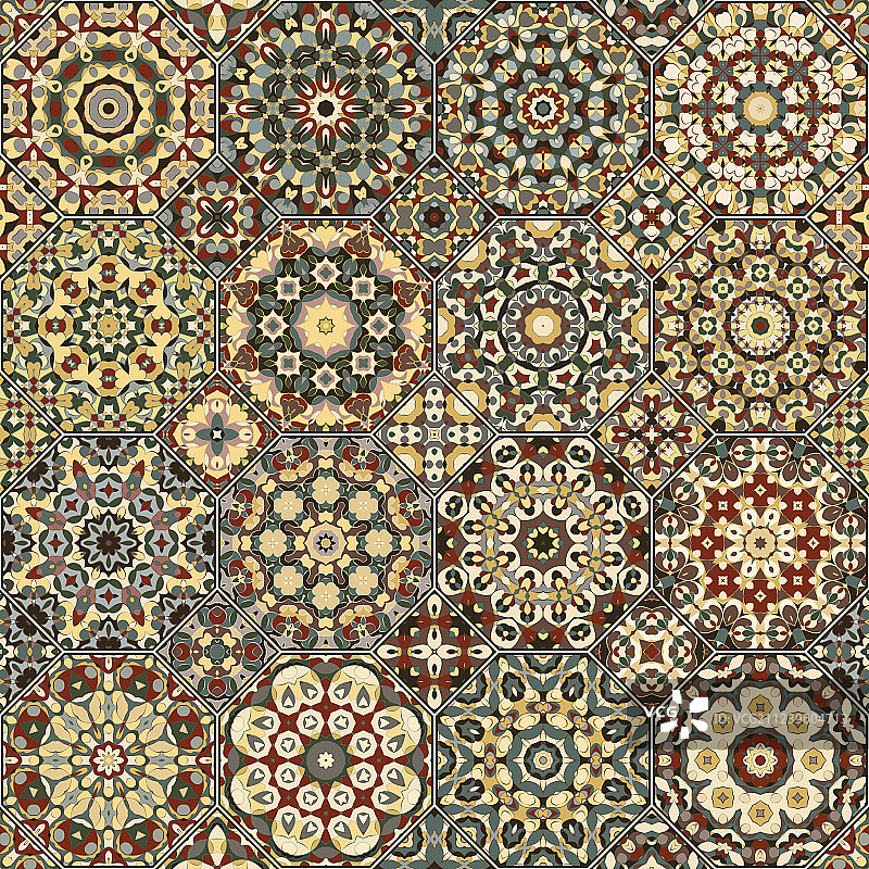 八角形和正方形图案组合图片素材