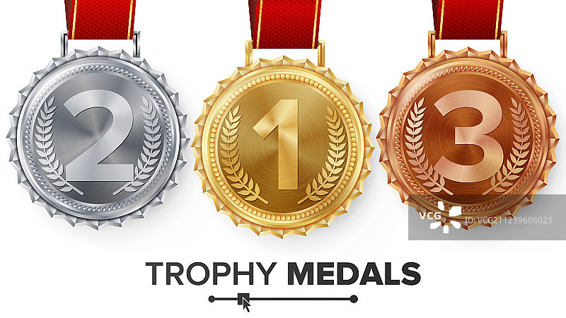 金银铜奖牌套装图片素材
