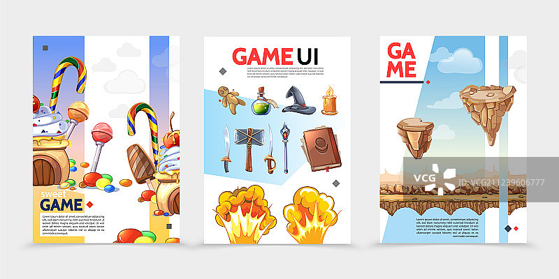 扁平风格游戏UI海报图片素材