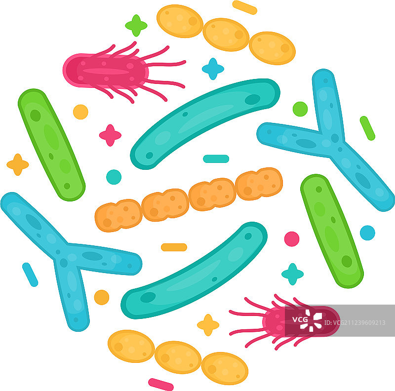 益生菌细菌和微生物图标设计图片素材