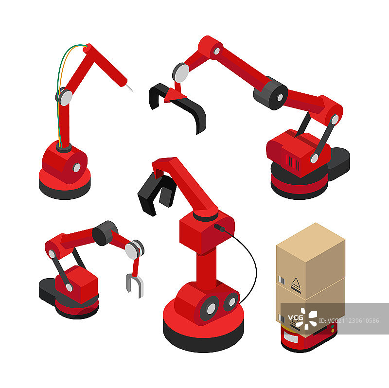 带液压机械装置的机器人banner图片素材