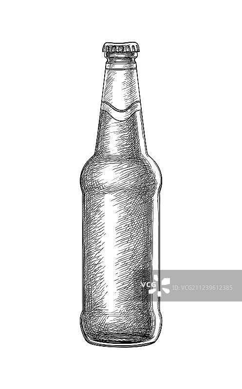 手绘啤酒瓶图片素材