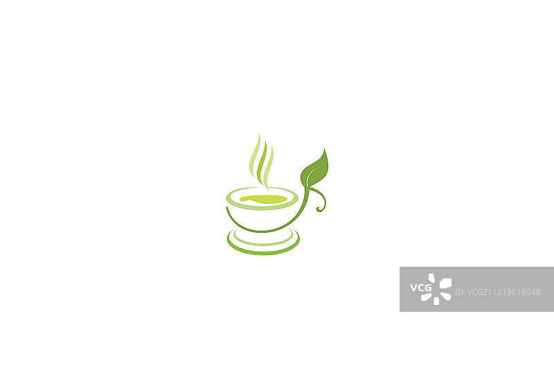 绿茶杯有机饮食Logo图片素材
