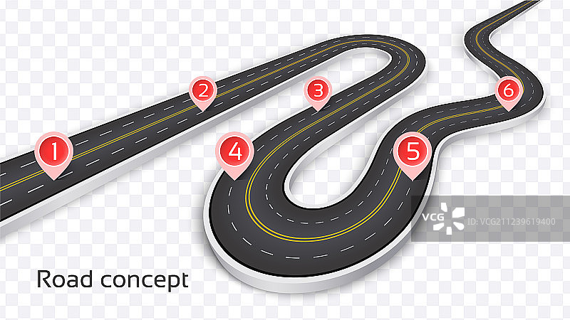 蜿蜒的3D道路概念图图片素材