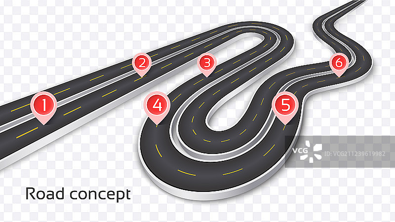 蜿蜒的3D道路概念图图片素材