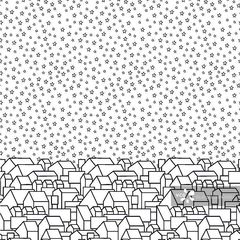 黑白夜空方形轮廓图片素材