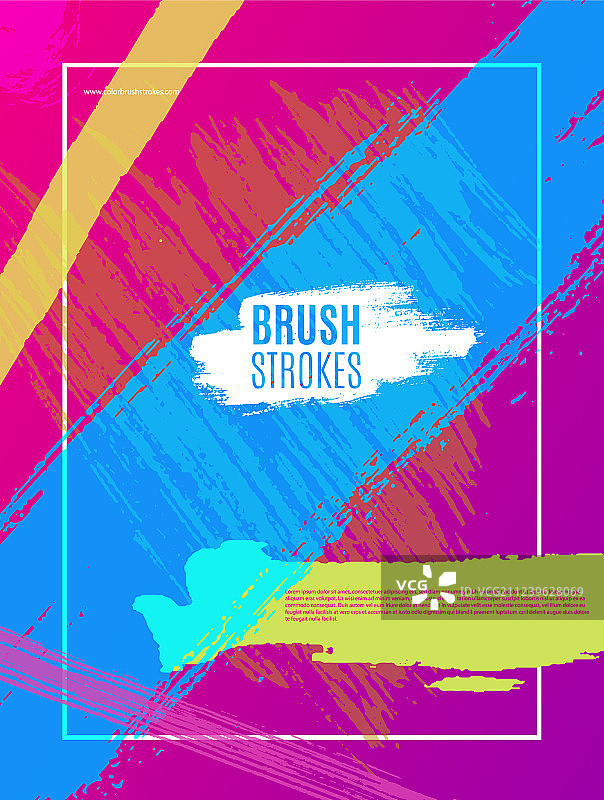 彩色笔触封面设计EPS10图片素材