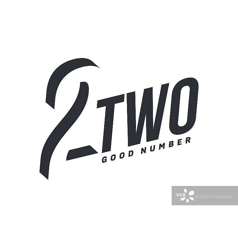 黑白数字2对角线logo模板图片素材