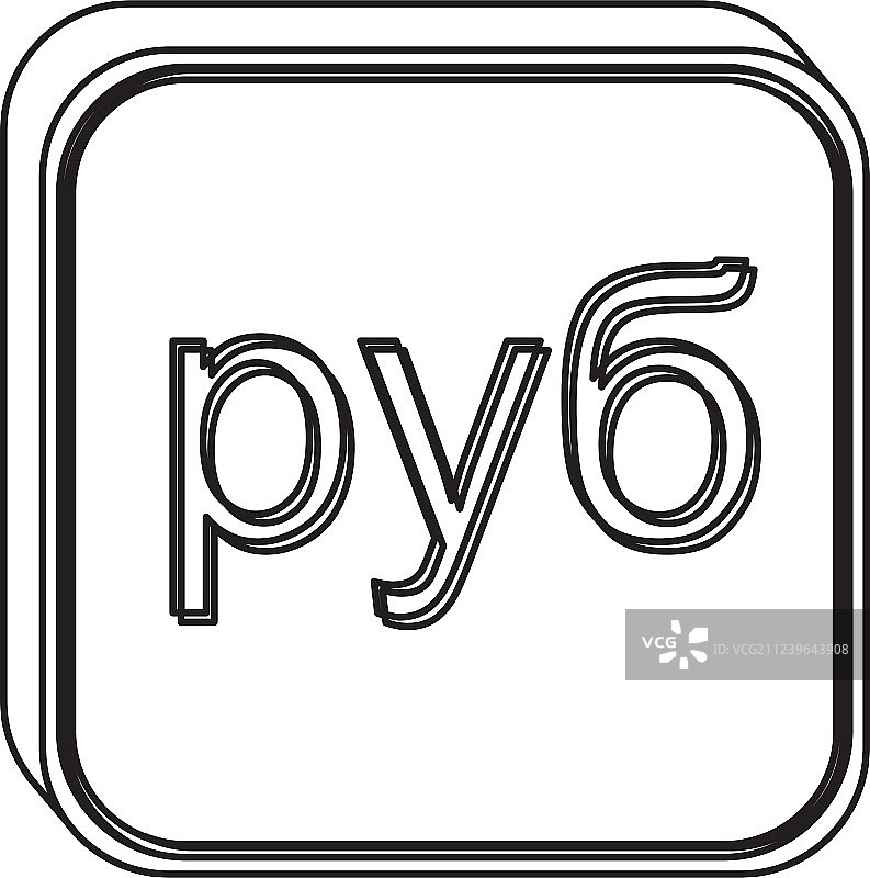 带有货币符号的单色方形轮廓图片素材