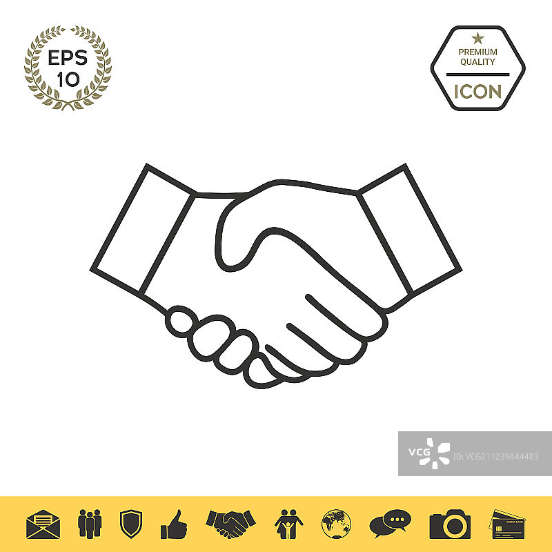 线条握手图标图片素材
